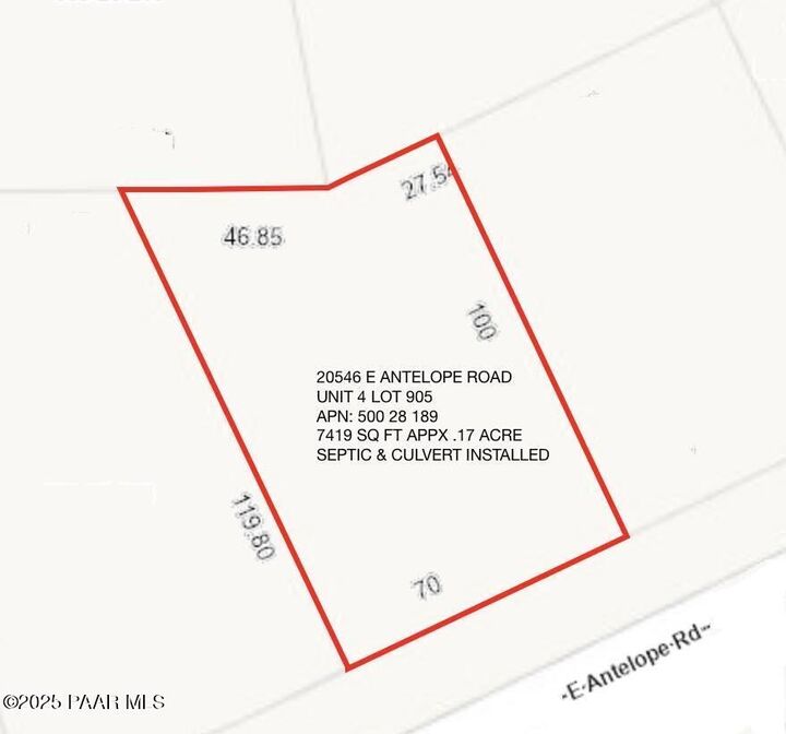 Property Photo:  20546 E Antelope Road  AZ 86333 