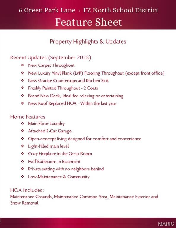 Property Photo:  6 Green Park Lane  MO 63366 