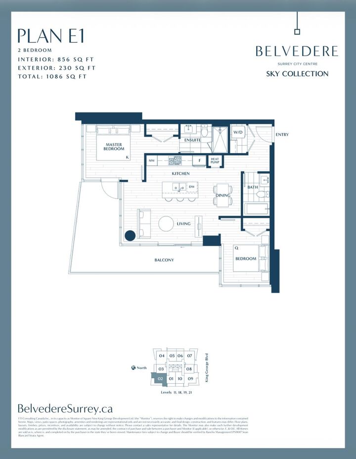 Property Photo: 9675 King George Boulevard 1802 BC V3T 0T7
