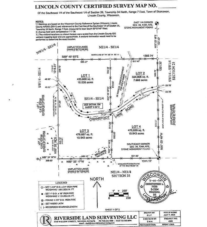 Property Photo: Lot 1 Crane Foot Lake Road WI 54435