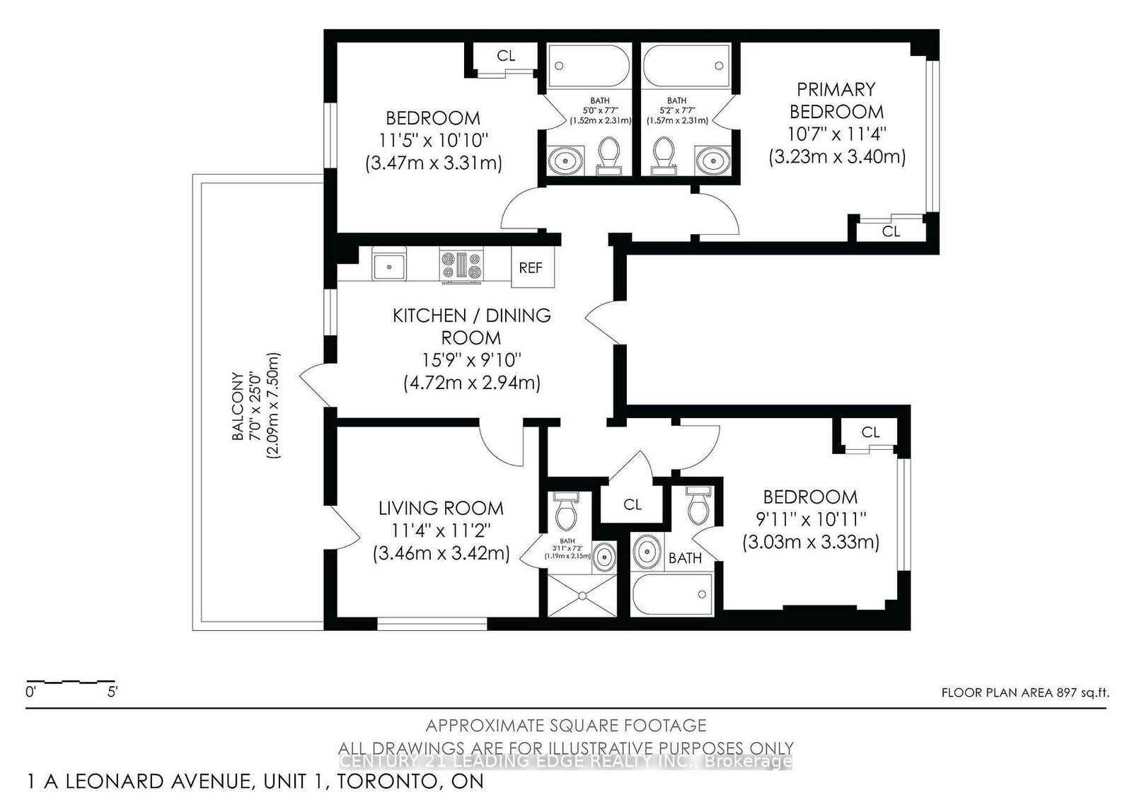 Property Photo:  1 A Leonard Avenue 3  ON M5T 2P8 